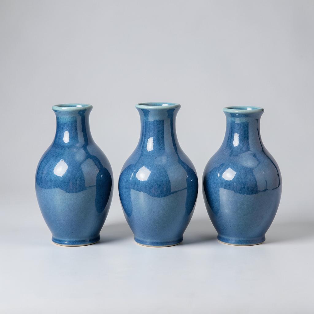 Blue Ceramic Vase Set